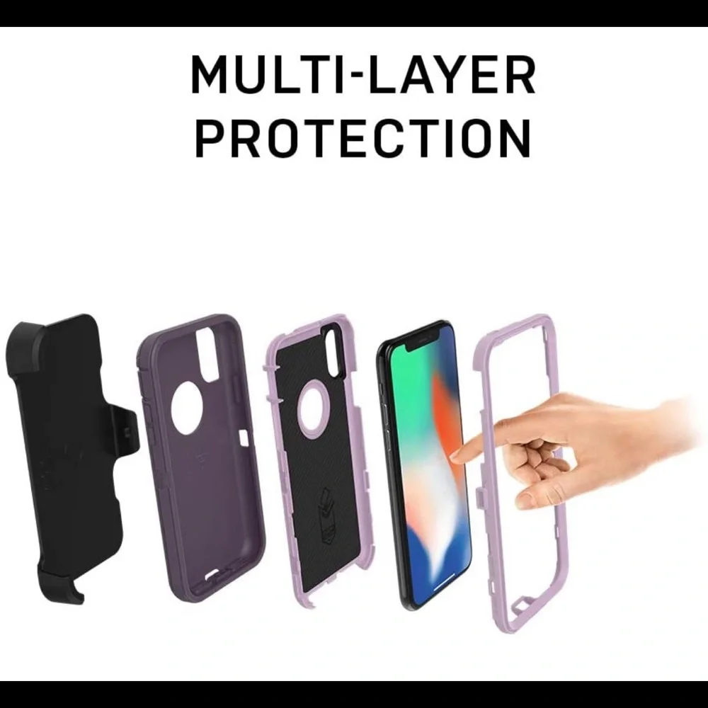 OtterBox Defender iPhone XS Max Rugged case with belt clip holster Black New
